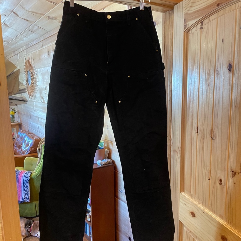 Carhartt Double Knee-Made in USA-Black-32x36